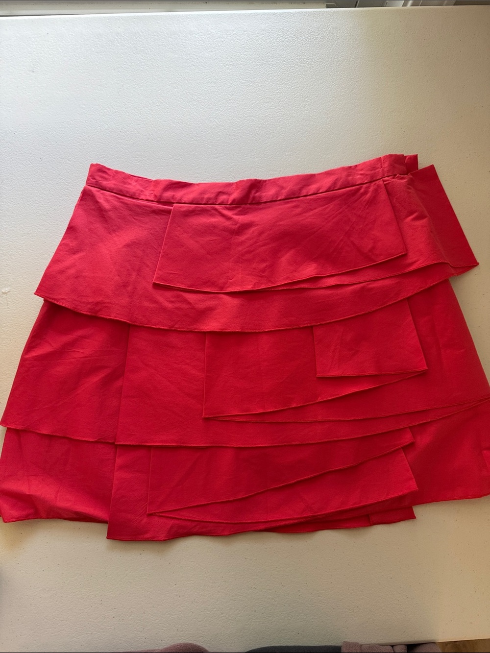 BCBGMaxAzria Layered Ruffle Mini Skirt - Red - Picture 11 of 11